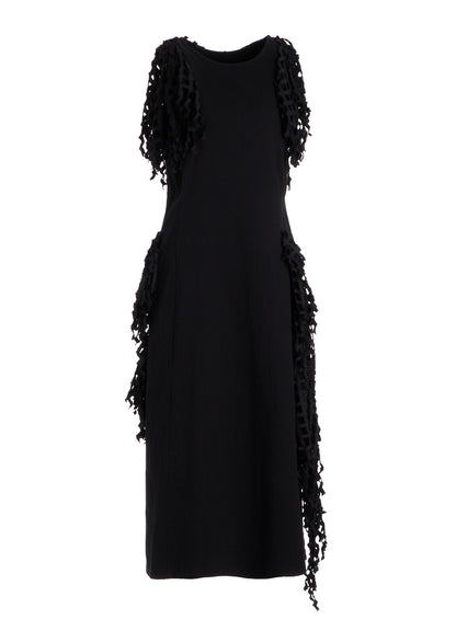 BLACK DENIM DESIGNED PANEL DRESS A