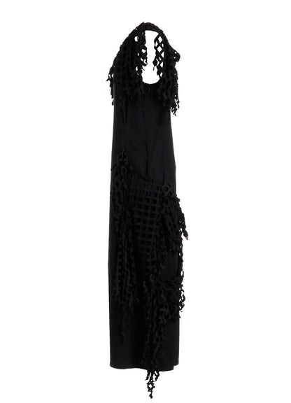 BLACK DENIM DESIGNED PANEL DRESS A