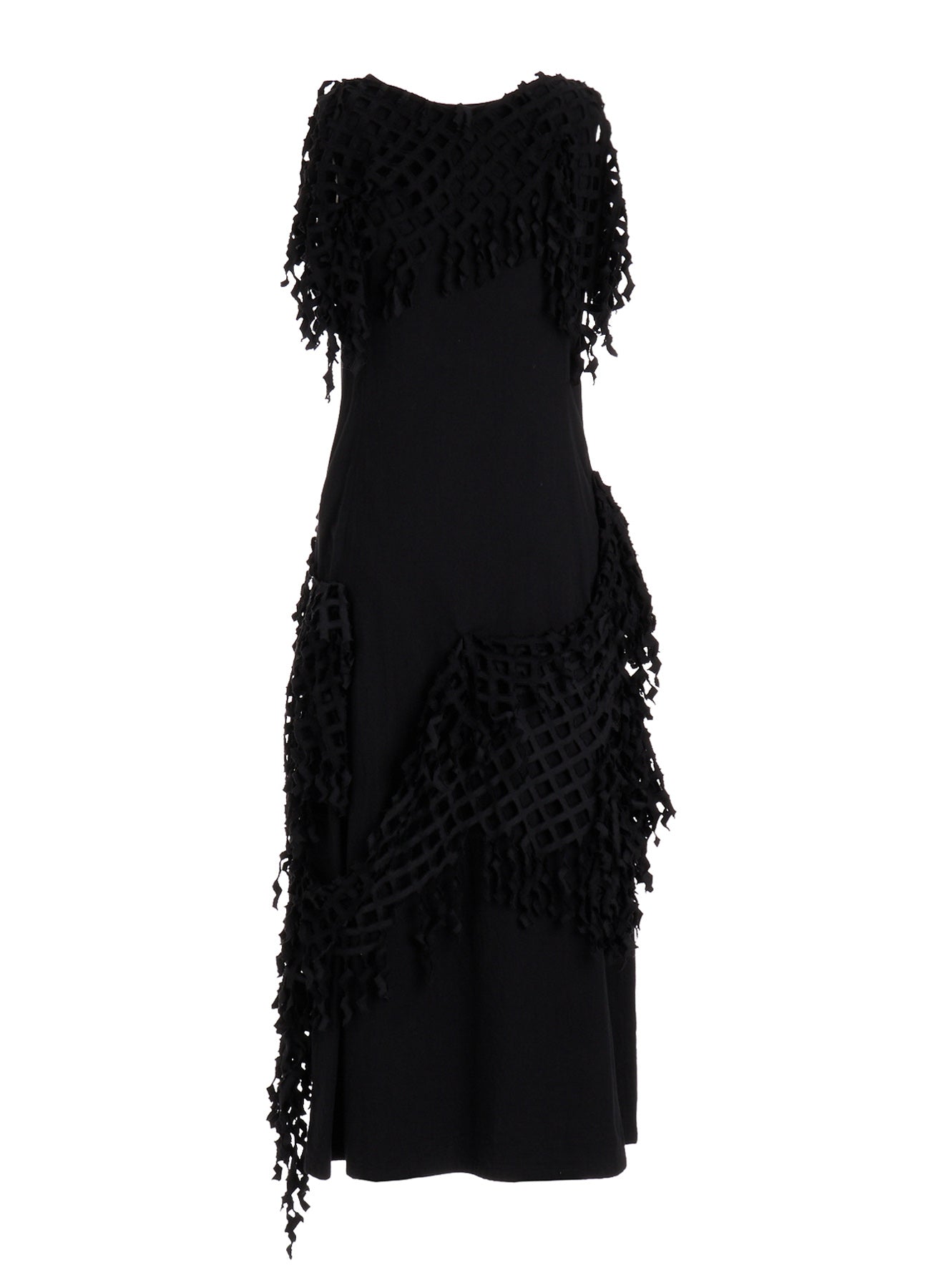 BLACK DENIM DESIGNED PANEL DRESS A