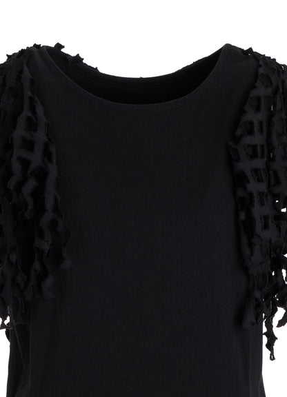 BLACK DENIM DESIGNED PANEL DRESS A