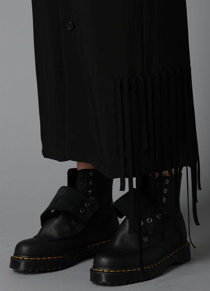 HIGH TWISTED GABARDINE FRINGE DRESS