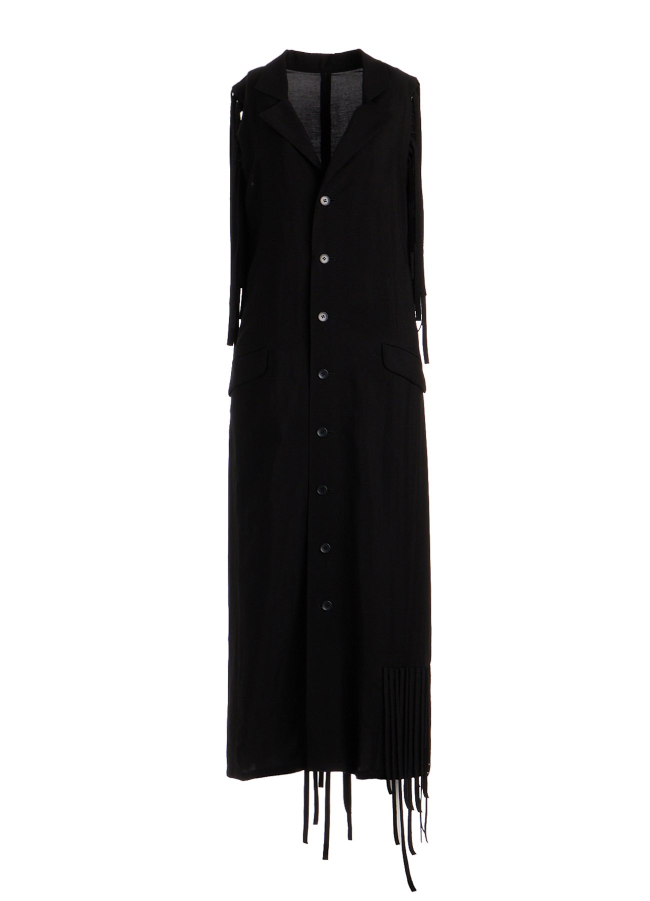 HIGH TWISTED GABARDINE FRINGE DRESS