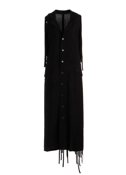 HIGH TWISTED GABARDINE FRINGE DRESS