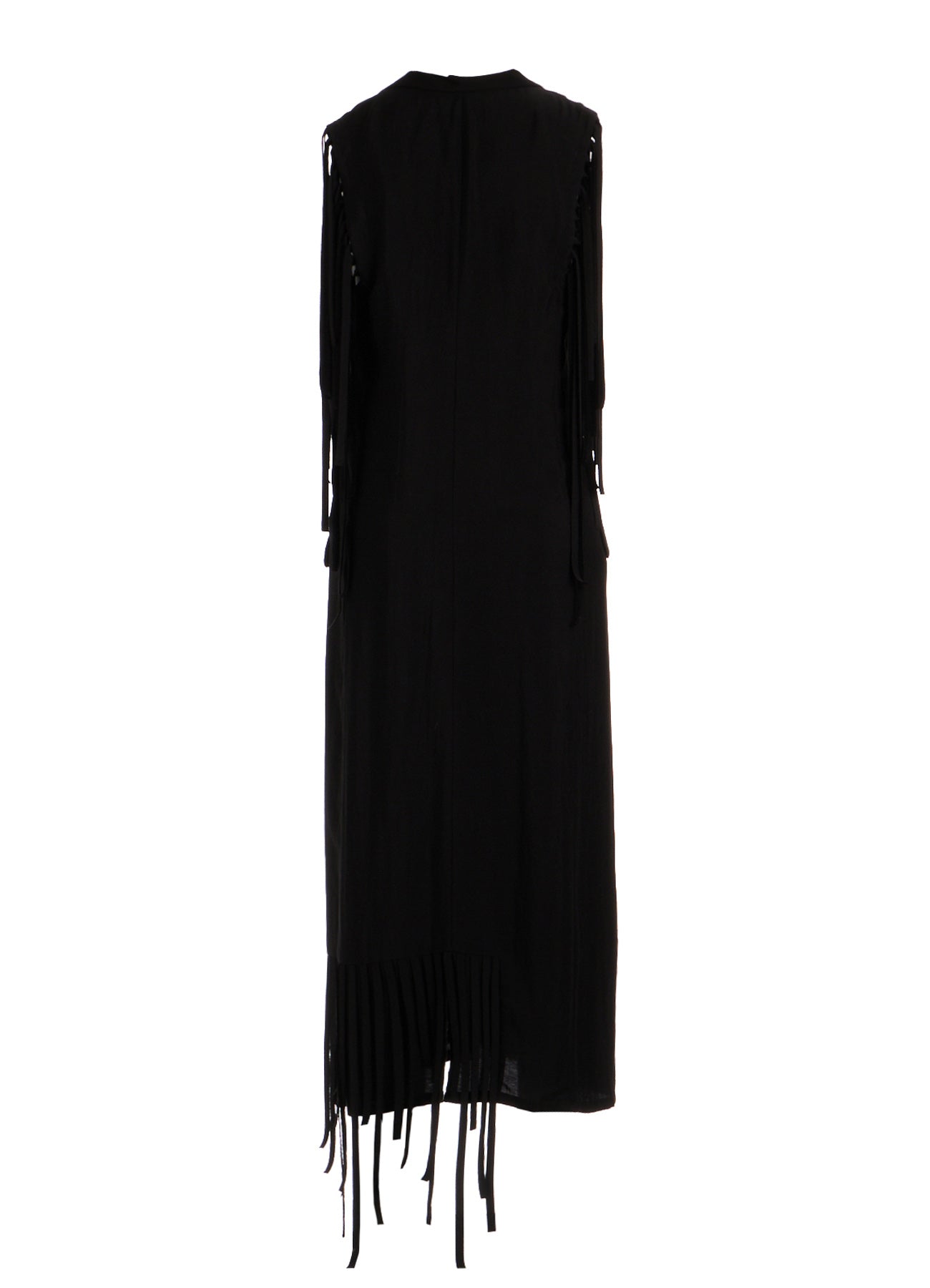 HIGH TWISTED GABARDINE FRINGE DRESS