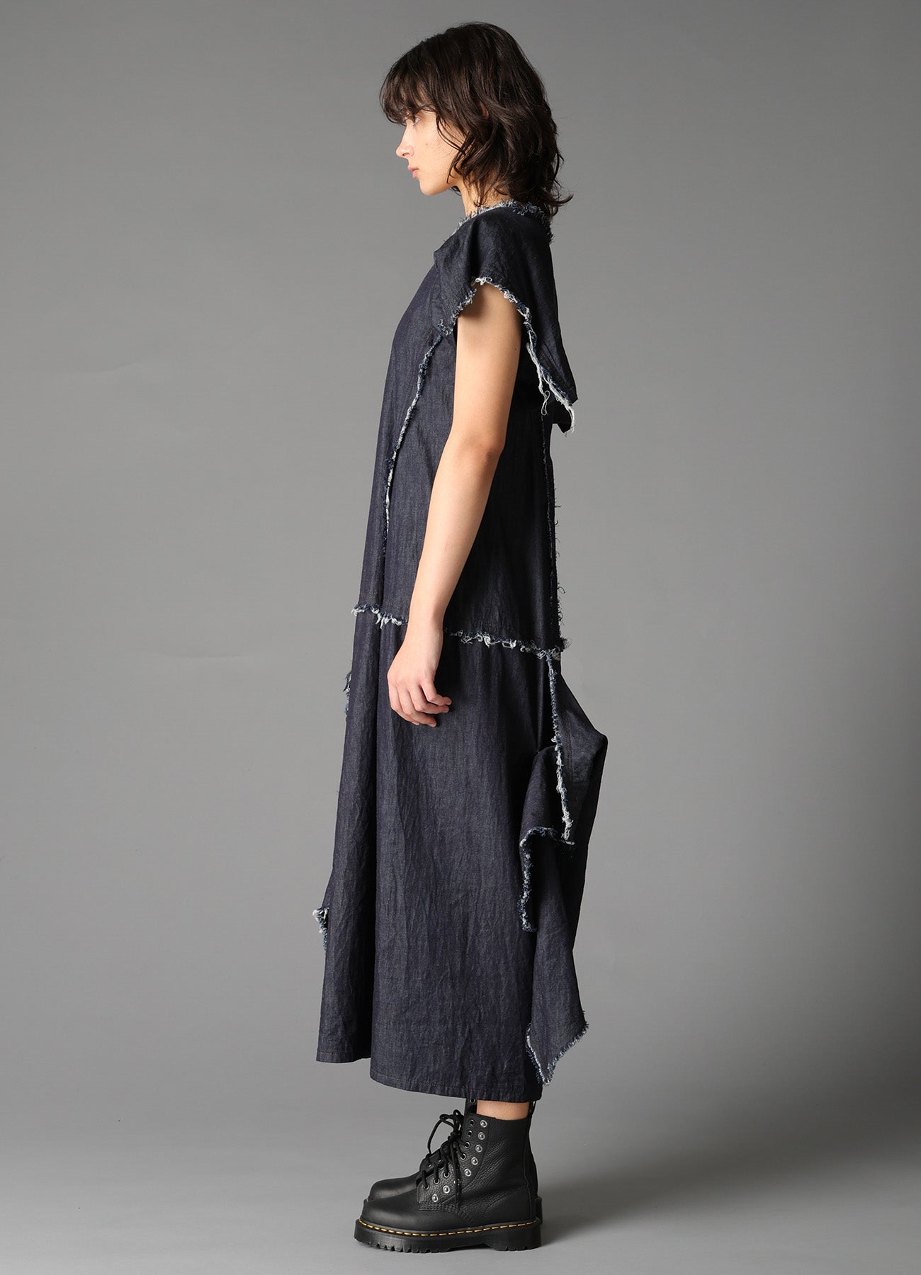 6oz DENIM DESIGNED PANEL DRESS B