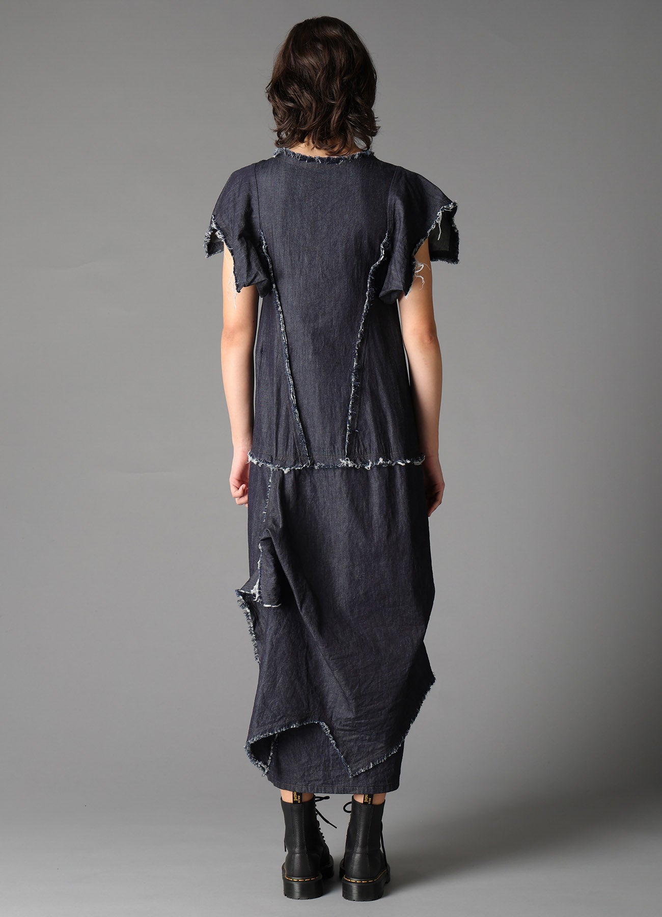 6oz DENIM DESIGNED PANEL DRESS B