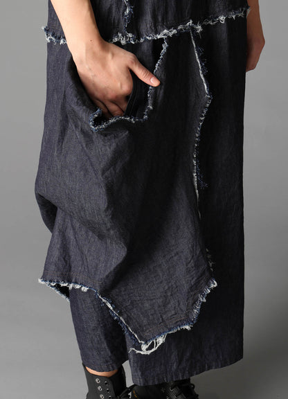 6oz DENIM DESIGNED PANEL DRESS B