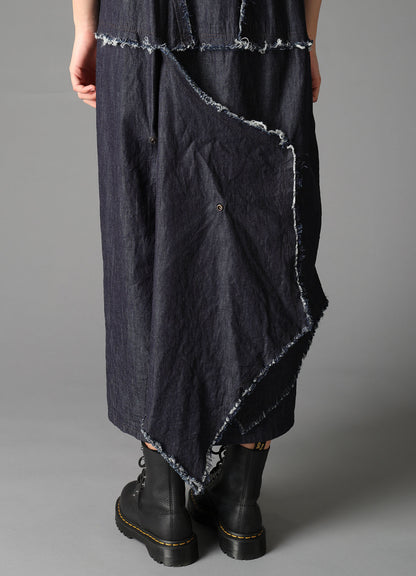 6oz DENIM DESIGNED PANEL DRESS B