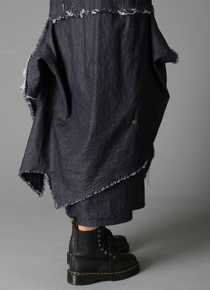 6oz DENIM DESIGNED PANEL DRESS B