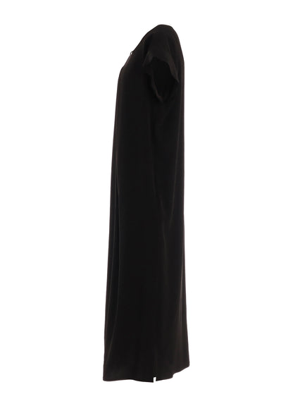 TA/PE DECHINE TUCK ROUND NECK DRESS