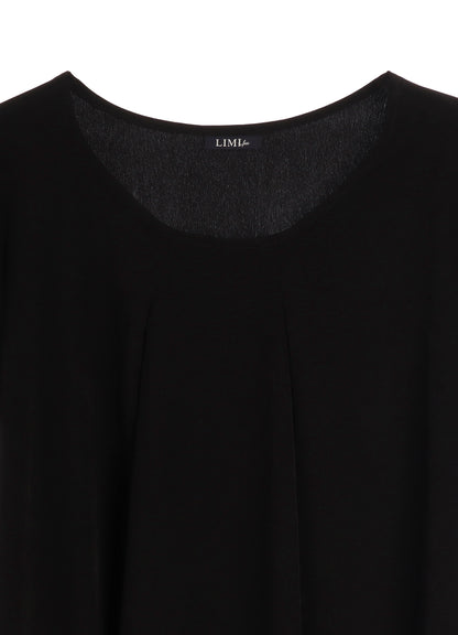 TA/PE DECHINE TUCK ROUND NECK DRESS
