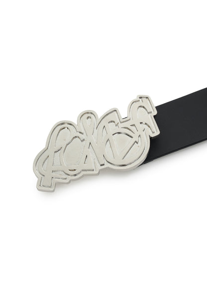 DRY  LEATHER LOGO BELT