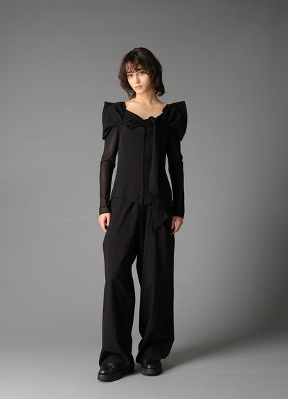 GARMENT-DYED LAWN DOUBLE FRONT LONG JACKET