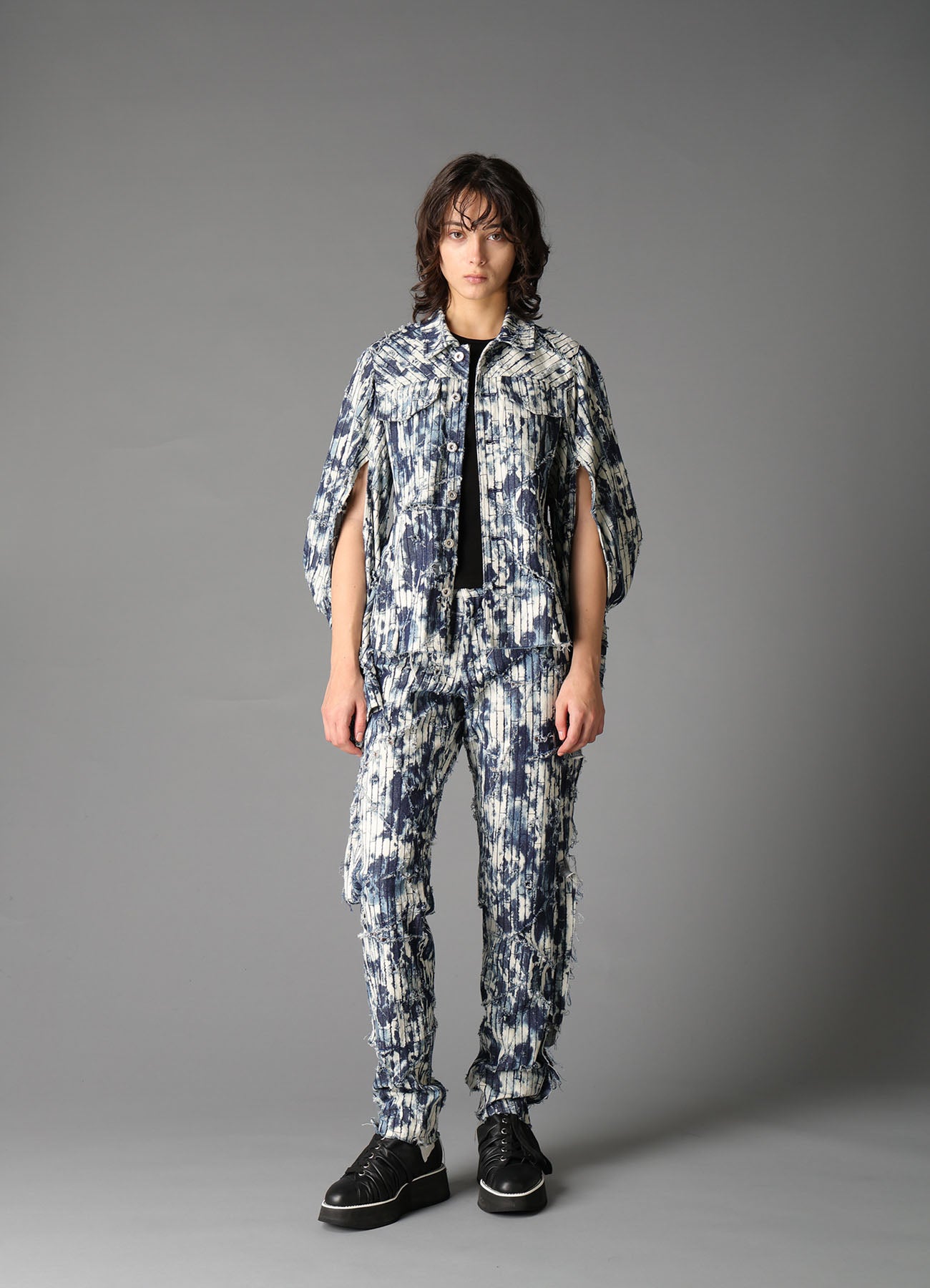 Yohji Yamamoto BS 落書きPT LS DAMAGED DENIM DESIGNED SLEEVE JACKET A – THE SHOP YOHJI YAMAMOTO