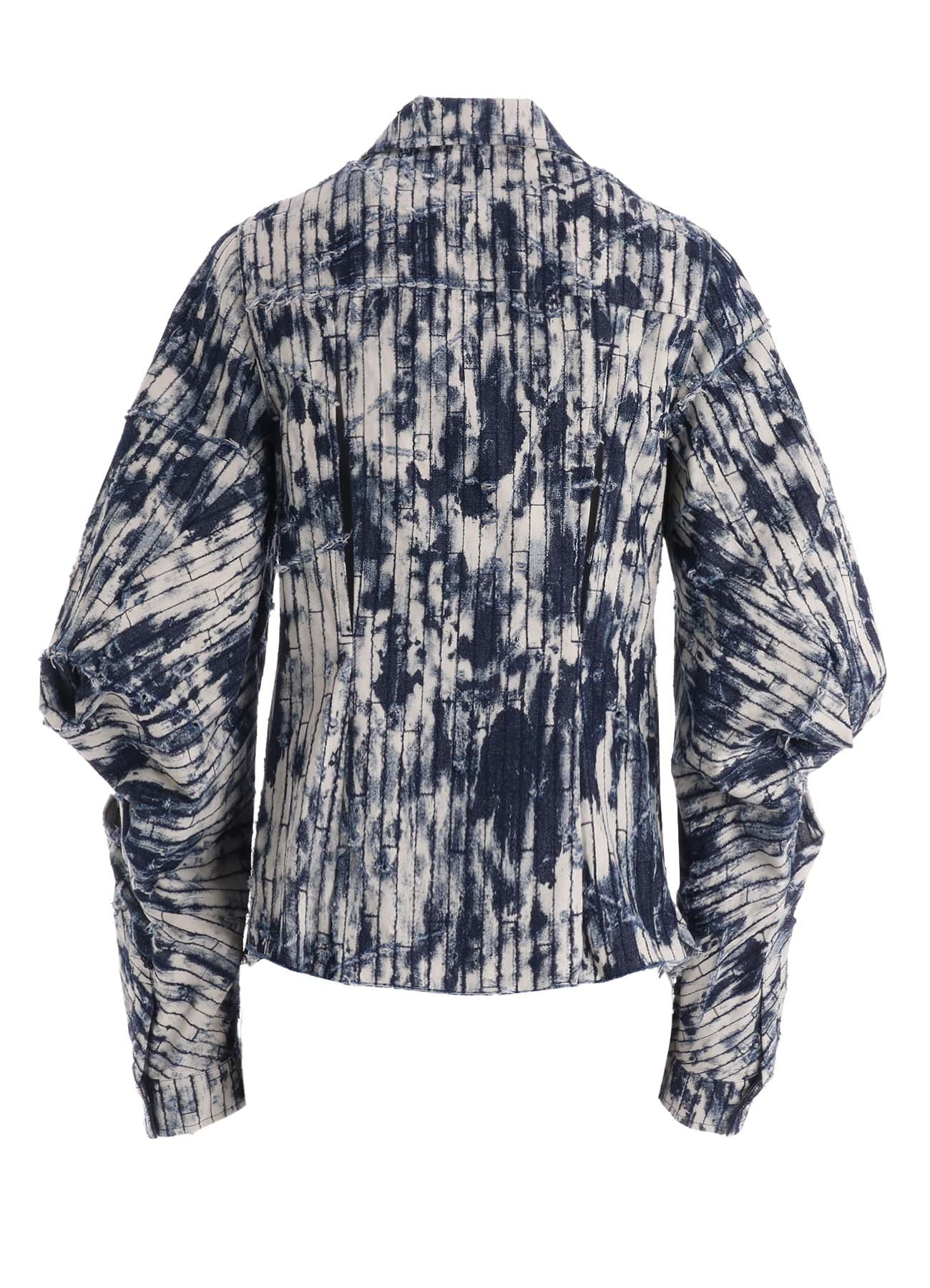 DAMAGED DENIM DESIGNED SLEEVE JACKET A