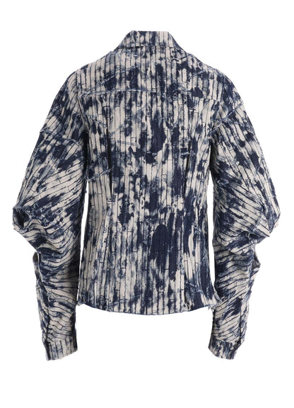 DAMAGED DENIM DESIGNED SLEEVE JACKET A