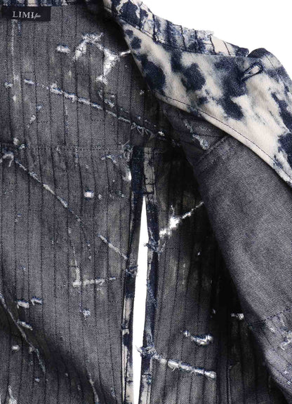 DAMAGED DENIM DESIGNED SLEEVE JACKET A