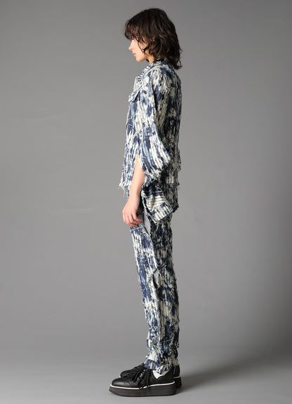 DAMAGED DENIM DESIGNED SLEEVE JACKET A