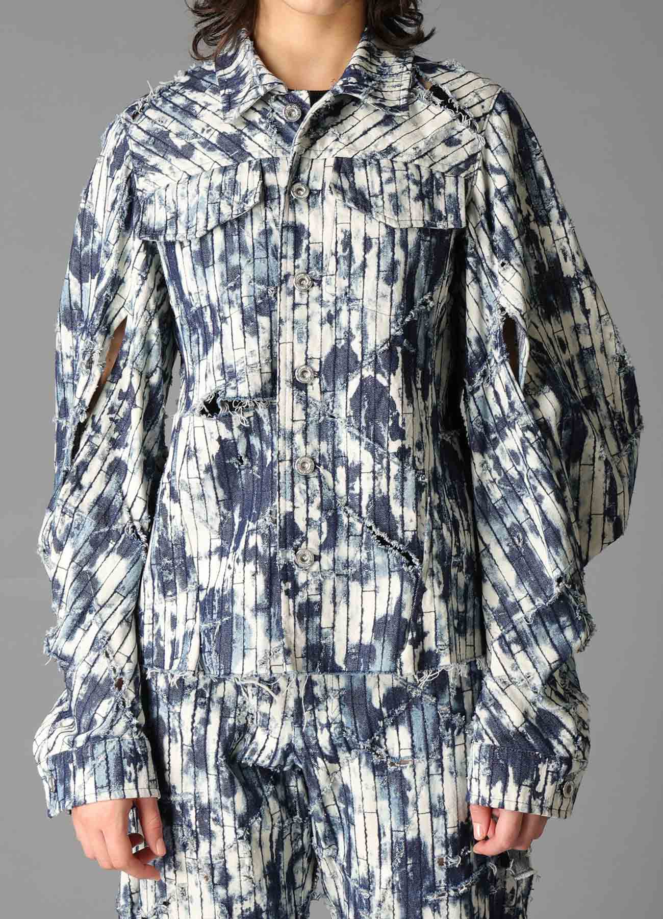 DAMAGED DENIM DESIGNED SLEEVE JACKET A – THE SHOP YOHJI YAMAMOTO