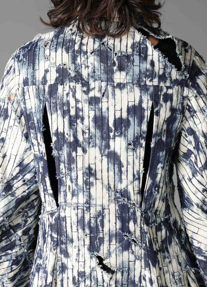 DAMAGED DENIM DESIGNED SLEEVE JACKET A