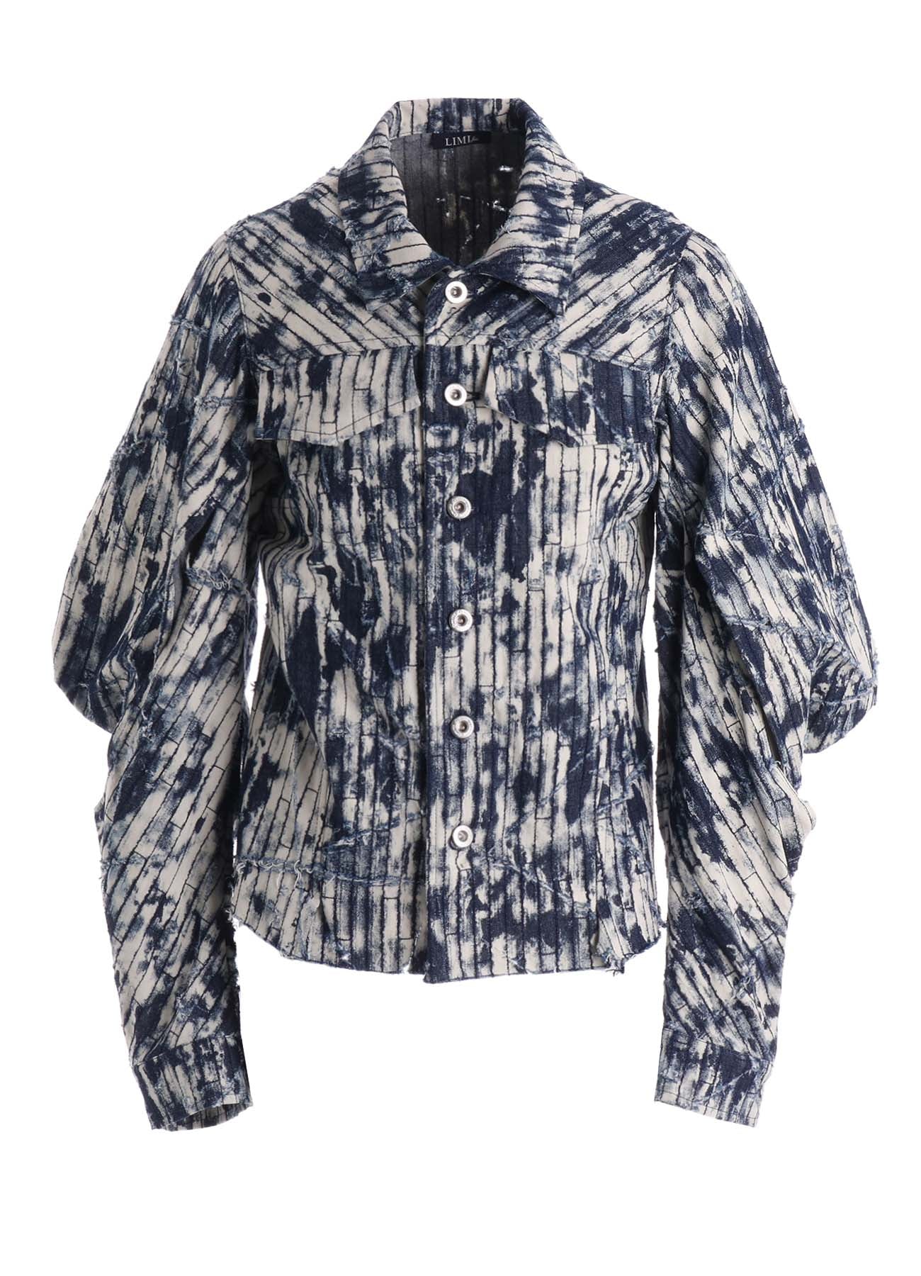 DAMAGED DENIM DESIGNED SLEEVE JACKET A