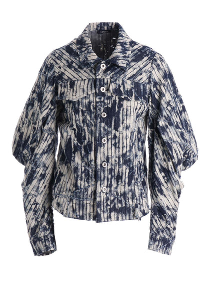 DAMAGED DENIM DESIGNED SLEEVE JACKET A