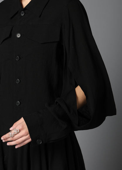 CELLULOSE/ LINEN LAWN DESIGNED SLEEVE JACKET A