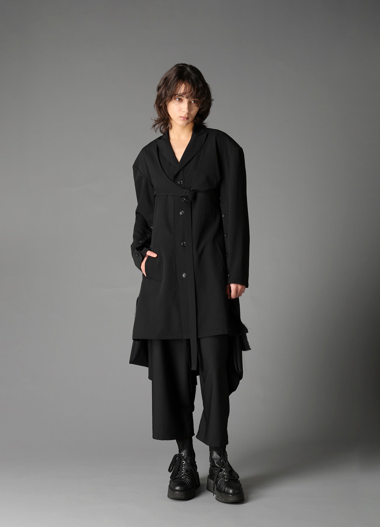 W/GABARDINE BIG SHOULDER JACKET