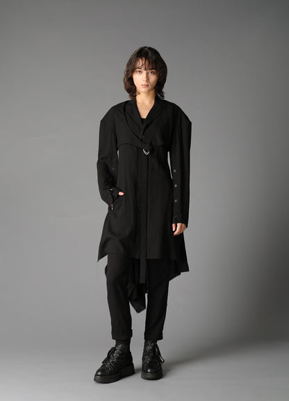 CELLULOSE/ LINEN LAWN BIG SHOULDER JACKET