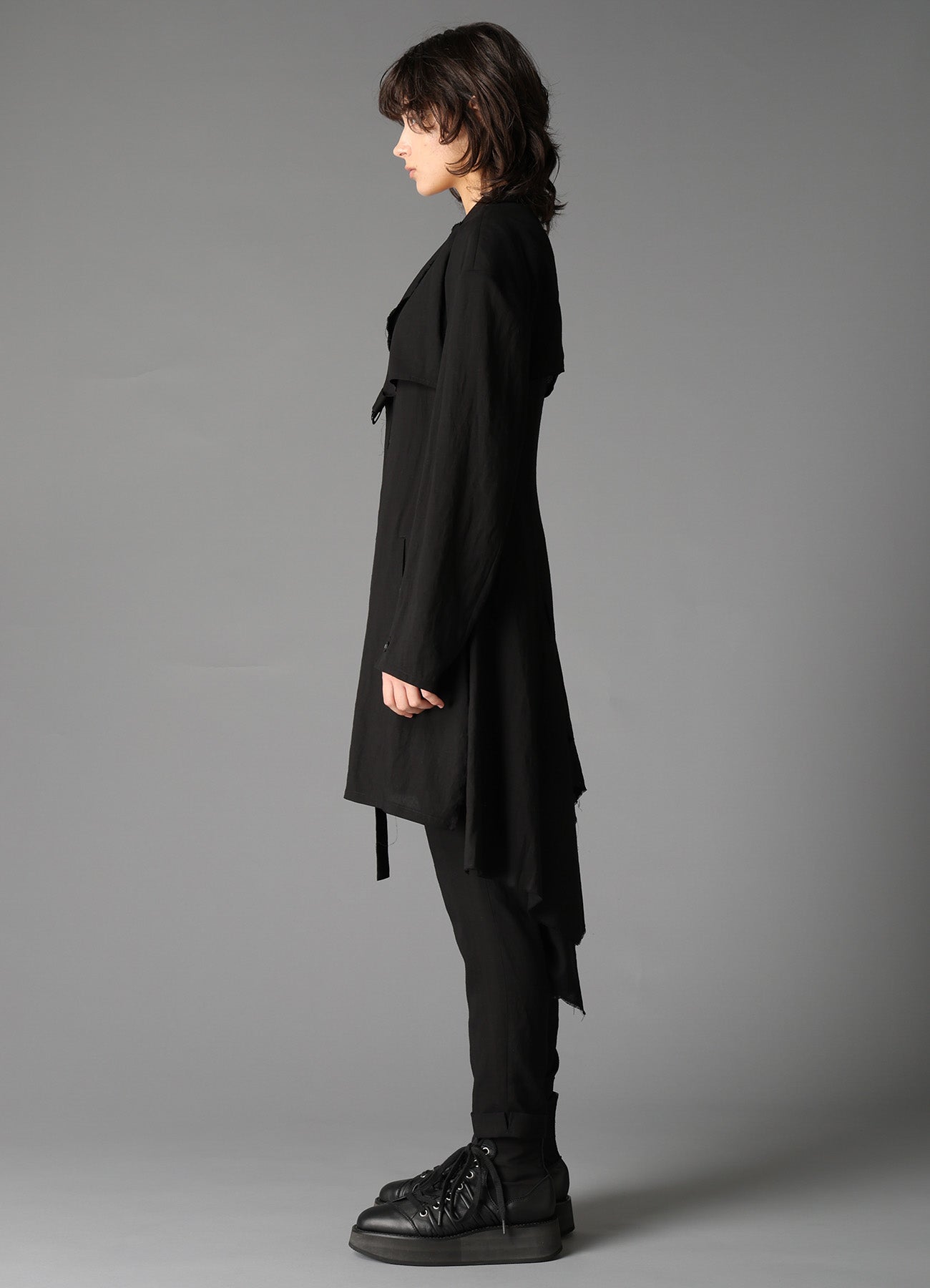 CELLULOSE/ LINEN LAWN BIG SHOULDER JACKET