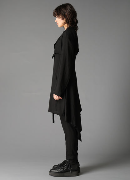 CELLULOSE/ LINEN LAWN BIG SHOULDER JACKET