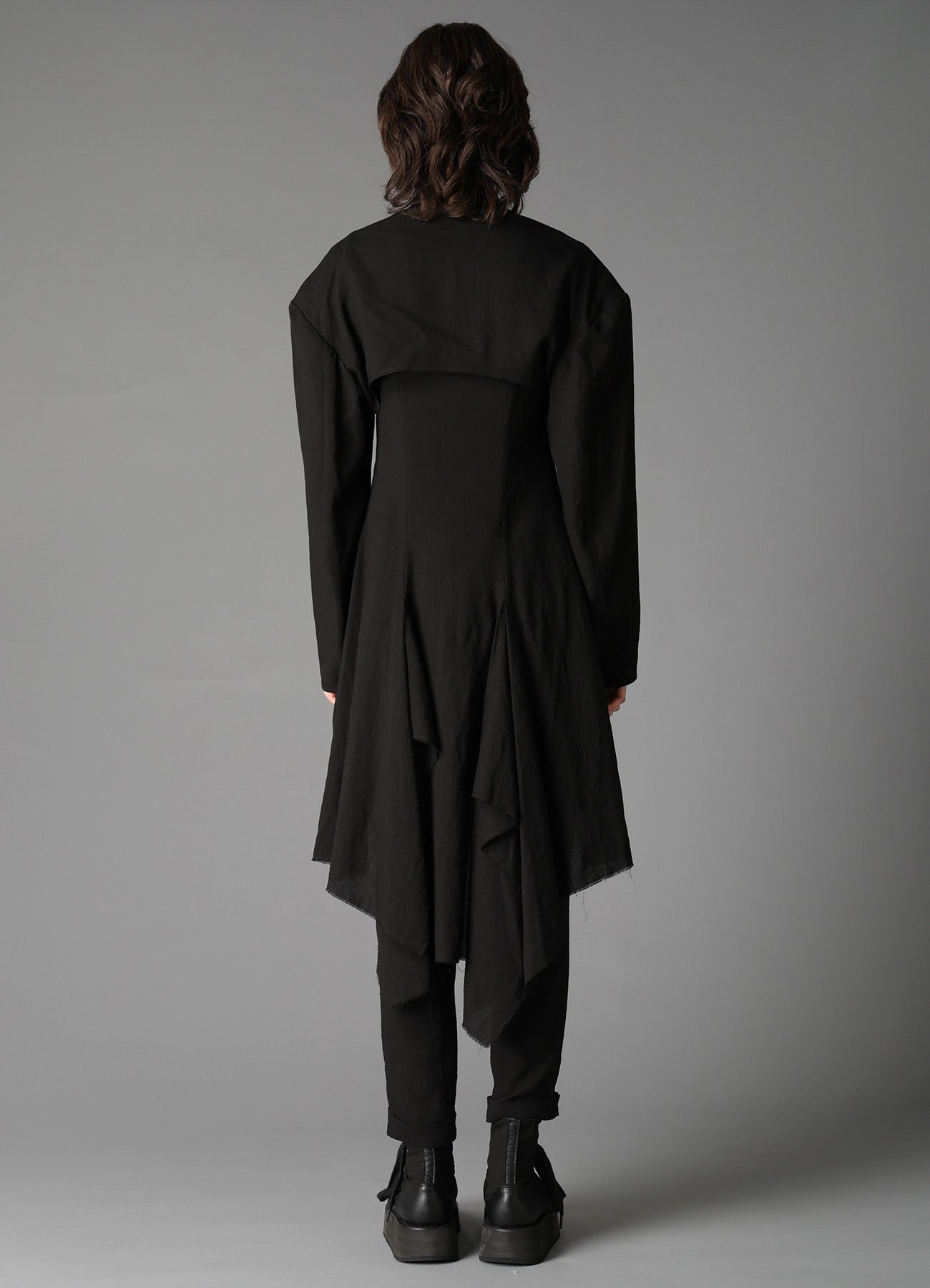 CELLULOSE/ LINEN LAWN BIG SHOULDER JACKET