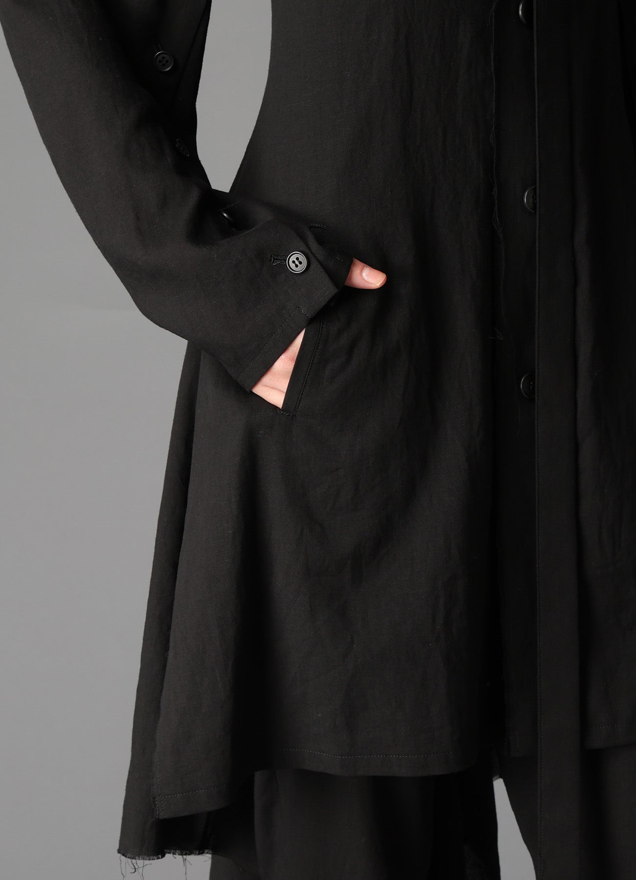 CELLULOSE/ LINEN LAWN BIG SHOULDER JACKET