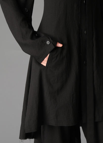 CELLULOSE/ LINEN LAWN BIG SHOULDER JACKET