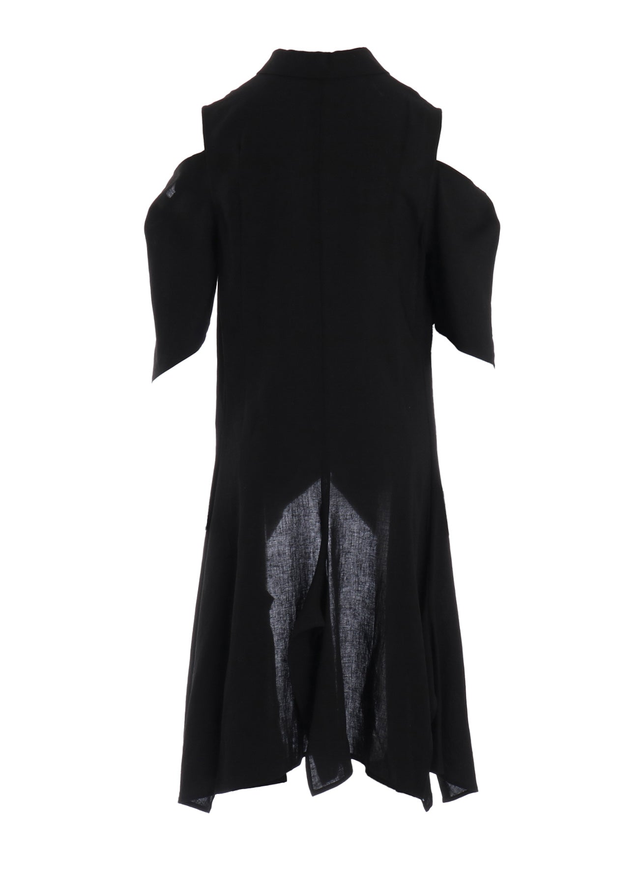 CELLULOSE/ LINEN LAWN OPEN SHOULDER LONG JACKET