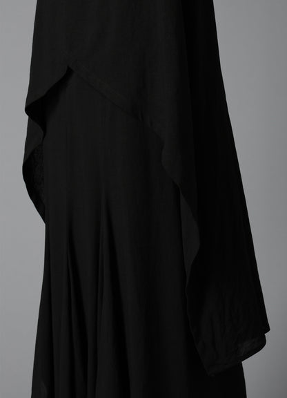 CELLULOSE/ LINEN LAWN OPEN SHOULDER LONG JACKET