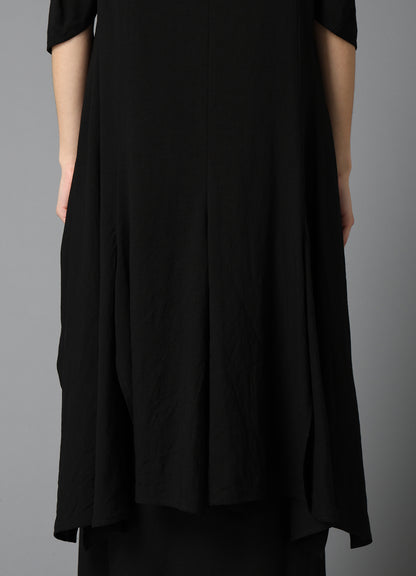 CELLULOSE/ LINEN LAWN OPEN SHOULDER LONG JACKET