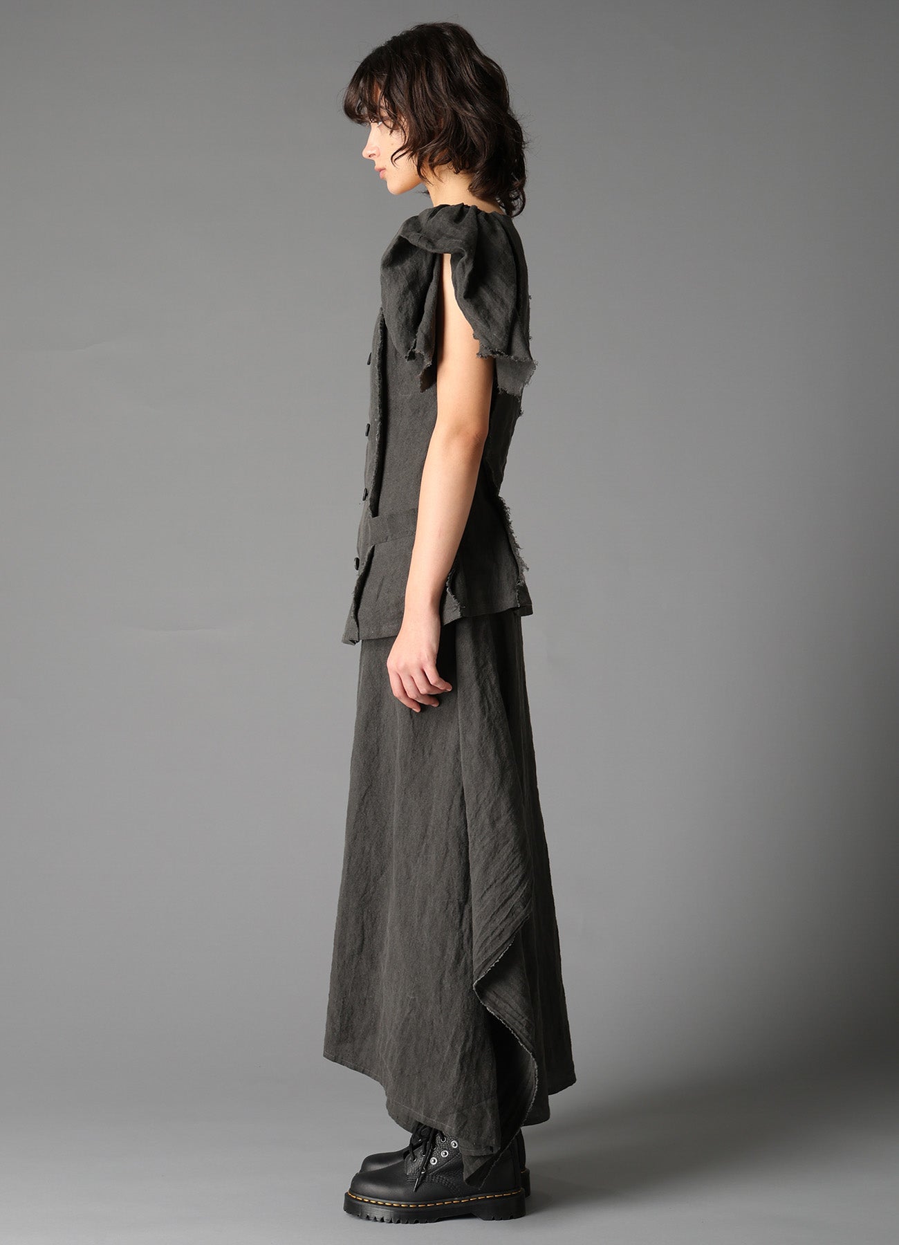 INK DYED LAWN GATHER SLEEVE JACKET