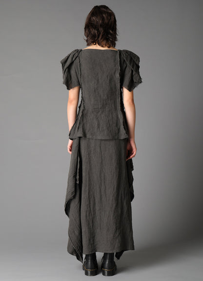 INK DYED LAWN GATHER SLEEVE JACKET