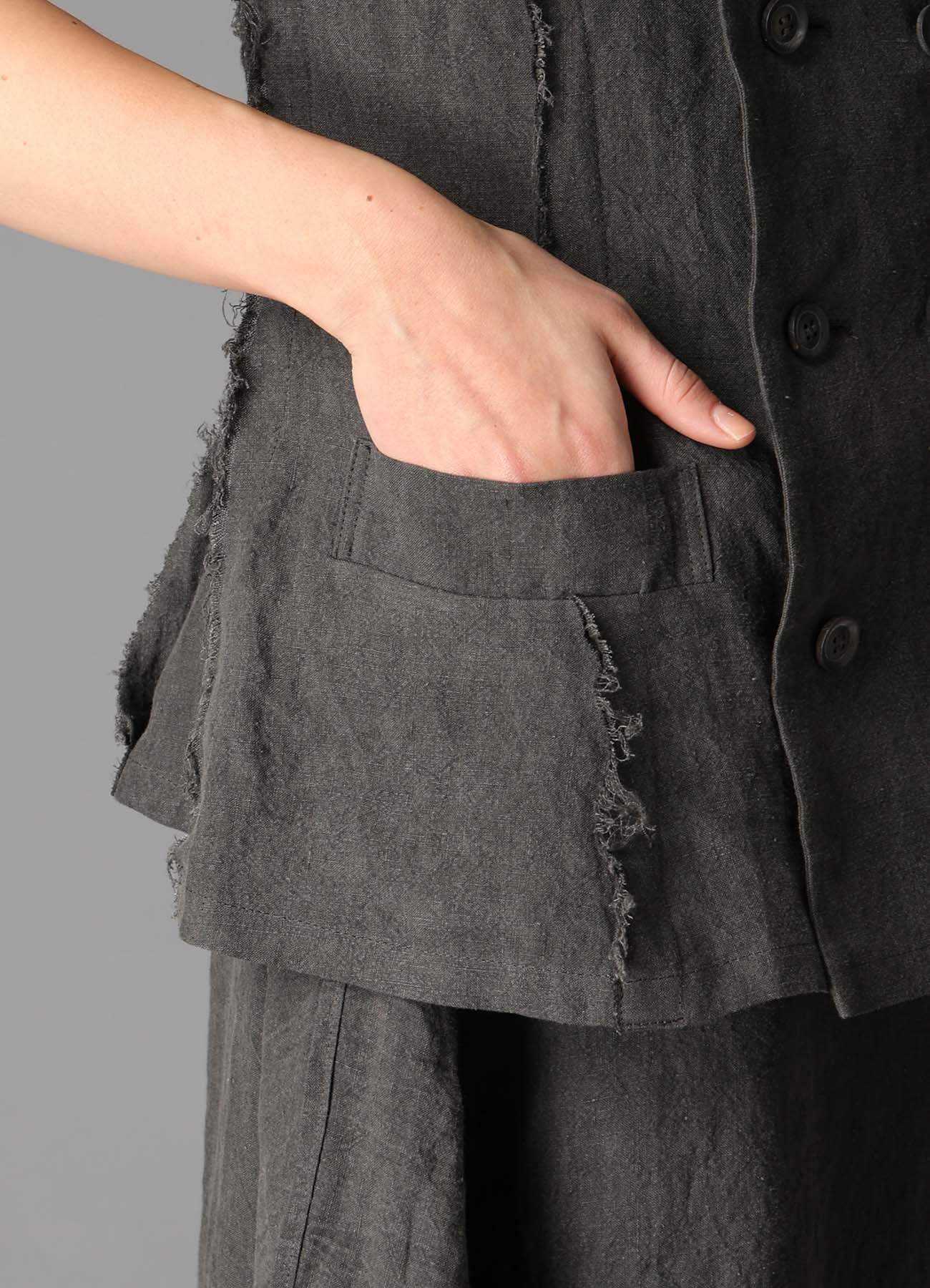 INK DYED LAWN GATHER SLEEVE JACKET