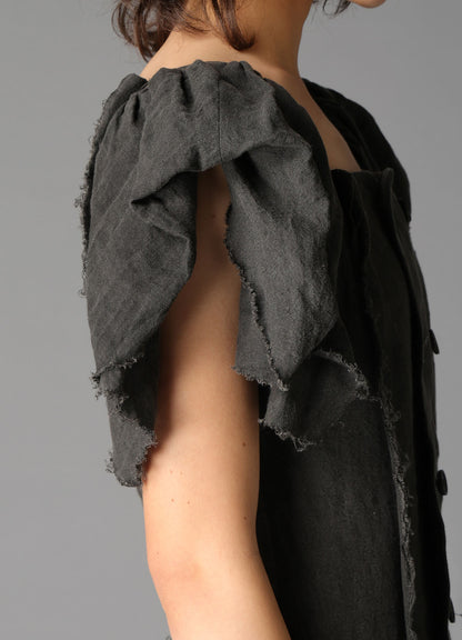 INK DYED LAWN GATHER SLEEVE JACKET