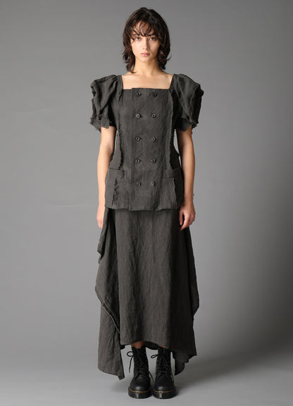 INK DYED LAWN GATHER SLEEVE JACKET