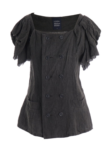 INK DYED LAWN GATHER SLEEVE JACKET