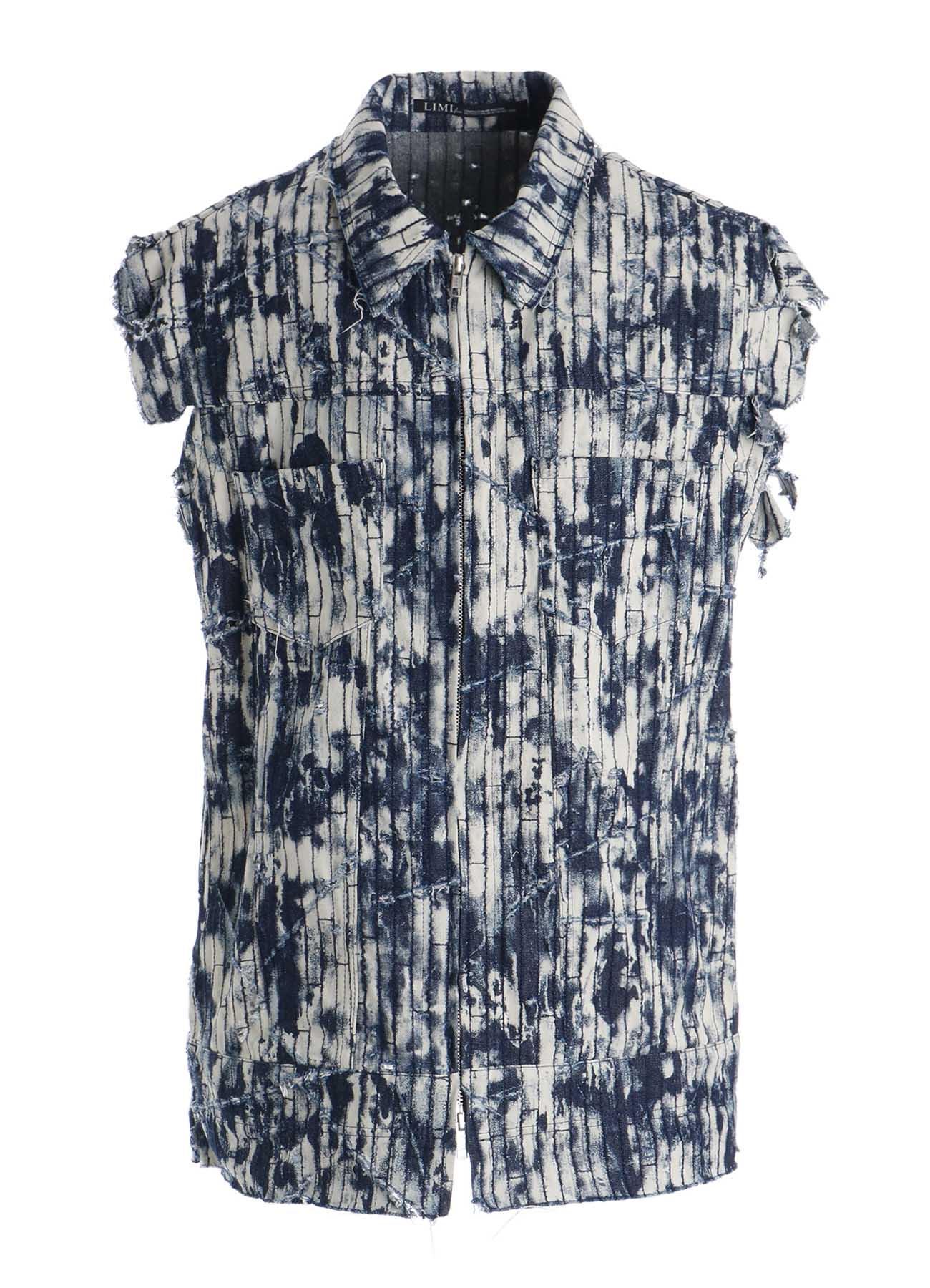 DAMAGED DENIM SLEEVELESS BLOUSON