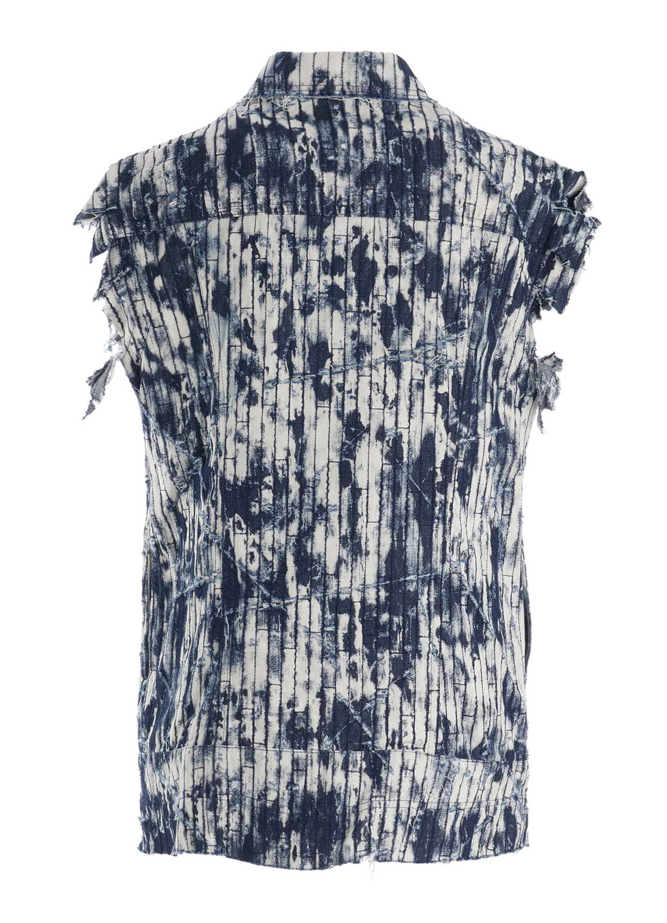 DAMAGED DENIM SLEEVELESS BLOUSON