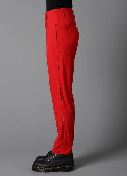 RY/ WRINKLED LAWN SLIT SLIM PANTS