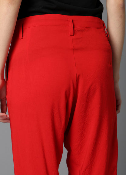 RY/ WRINKLED LAWN SLIT SLIM PANTS