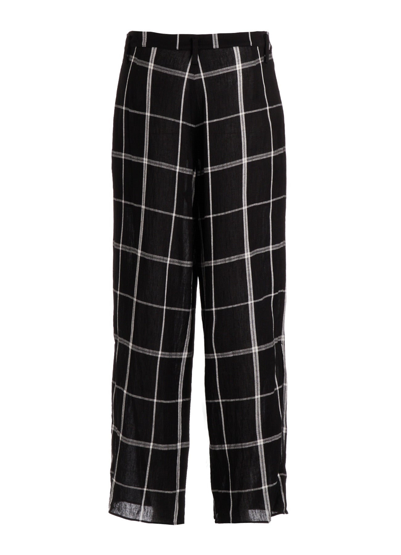 PLAID KHADI SLIT PANTS