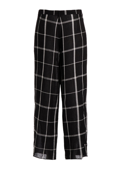 PLAID KHADI SLIT PANTS