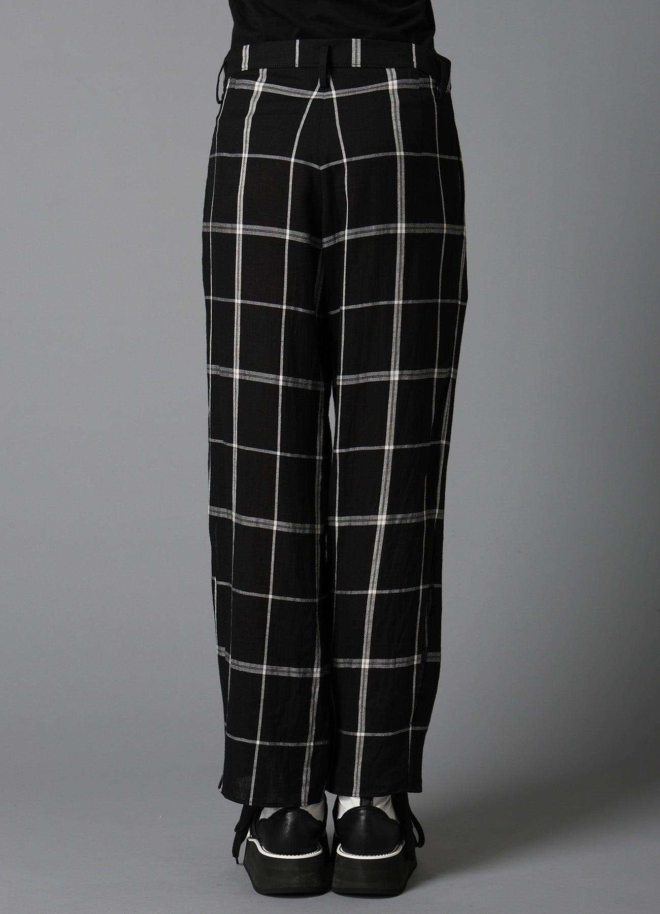 PLAID KHADI SLIT PANTS